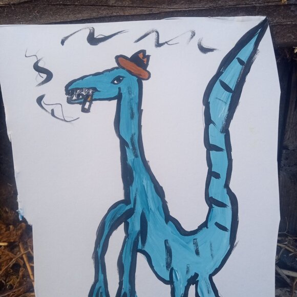 Dinosaur Painting Whimsical Decor - Picture 4 of 10